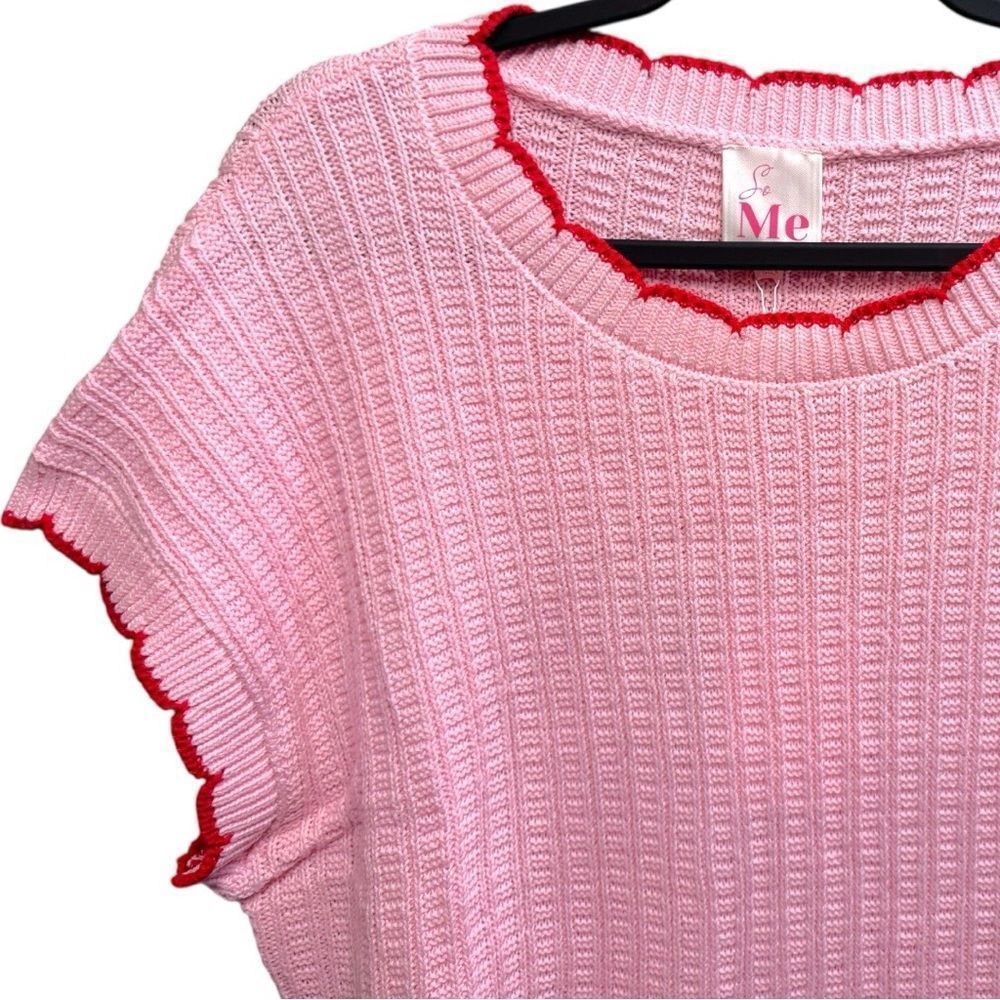 Pink Red Textured Light Weight Sweater Dolman Top NWT | SO ME - Picture 13 of 15